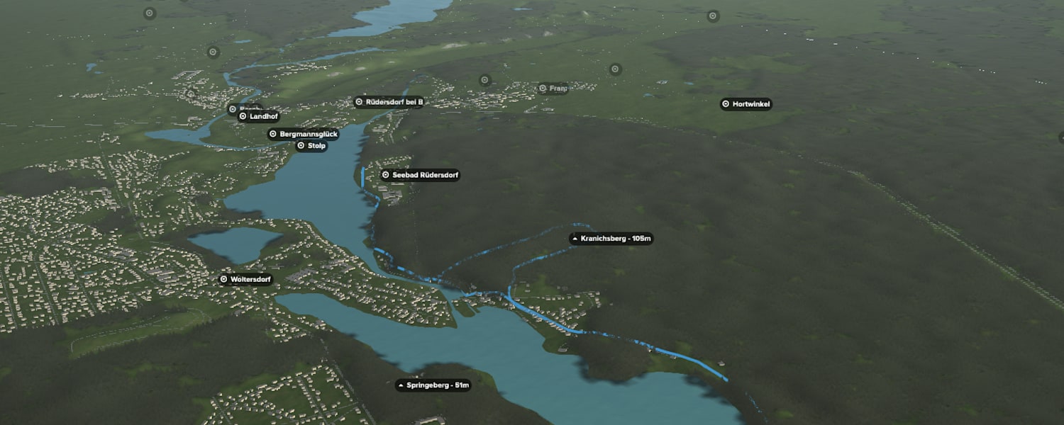 Der Flakensee zwischen Woltersdorf und Erkner im Sonnenuntergang