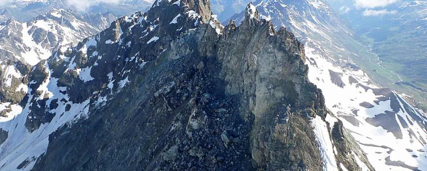 Das Fluchthorn nach dem Felssturz im Juni 2023