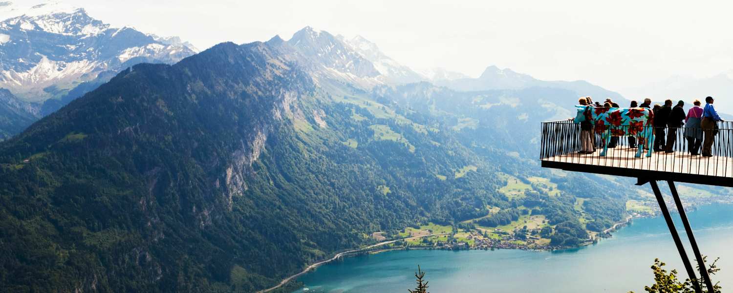 Aussichtsplattform am Harder Kulm bei Interlaken im Berner Oberland