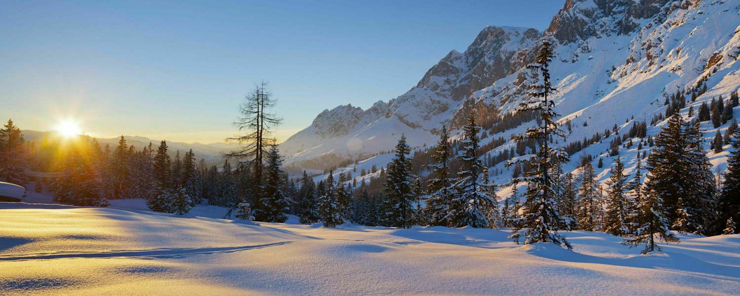 Blick vom Hochkeil auf den Hochkönig im winterlichen Salzburger Land