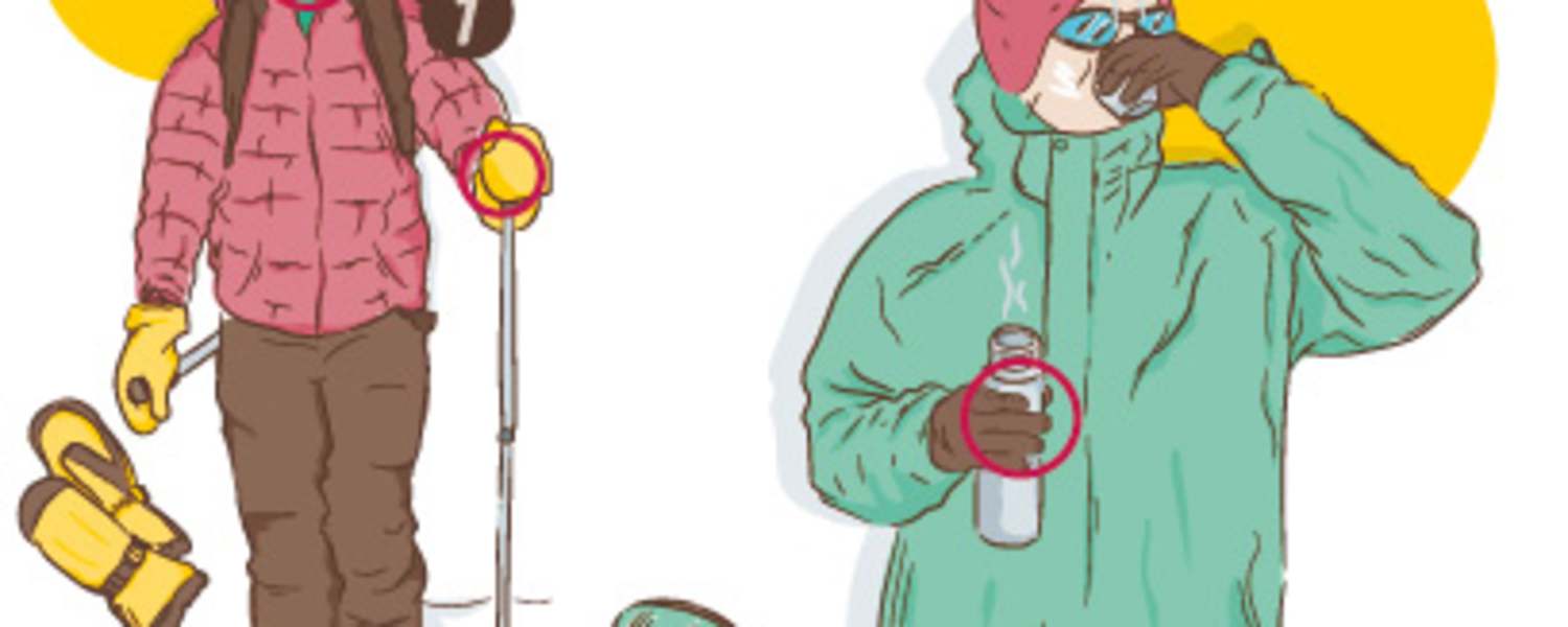 Erfrierungen schützen Bergwelten Illustration