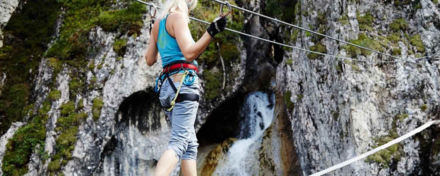 Der Seebener Klettersteig oberhalb von Ehrwald ist nichts für schwache Nerven