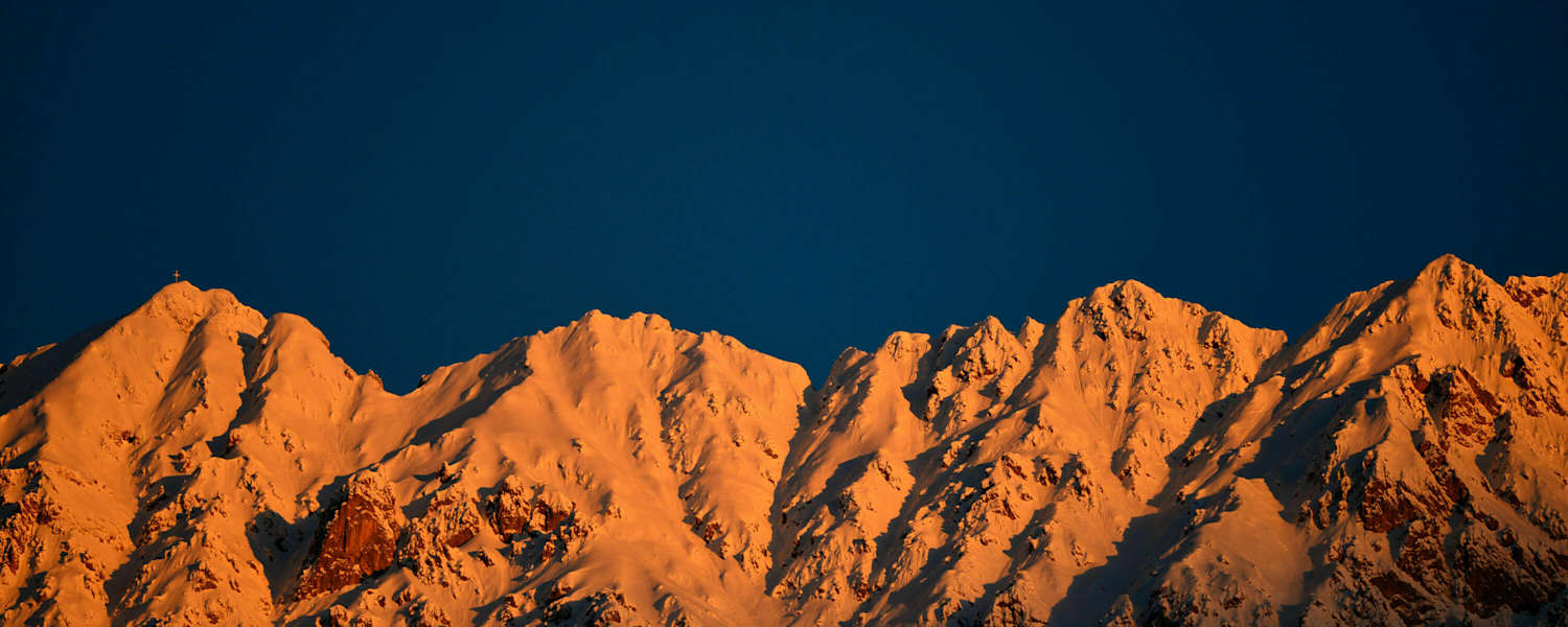 Kemacher im Karwendel: Blick auf die Nordkette bei Innsbruck in Tirol