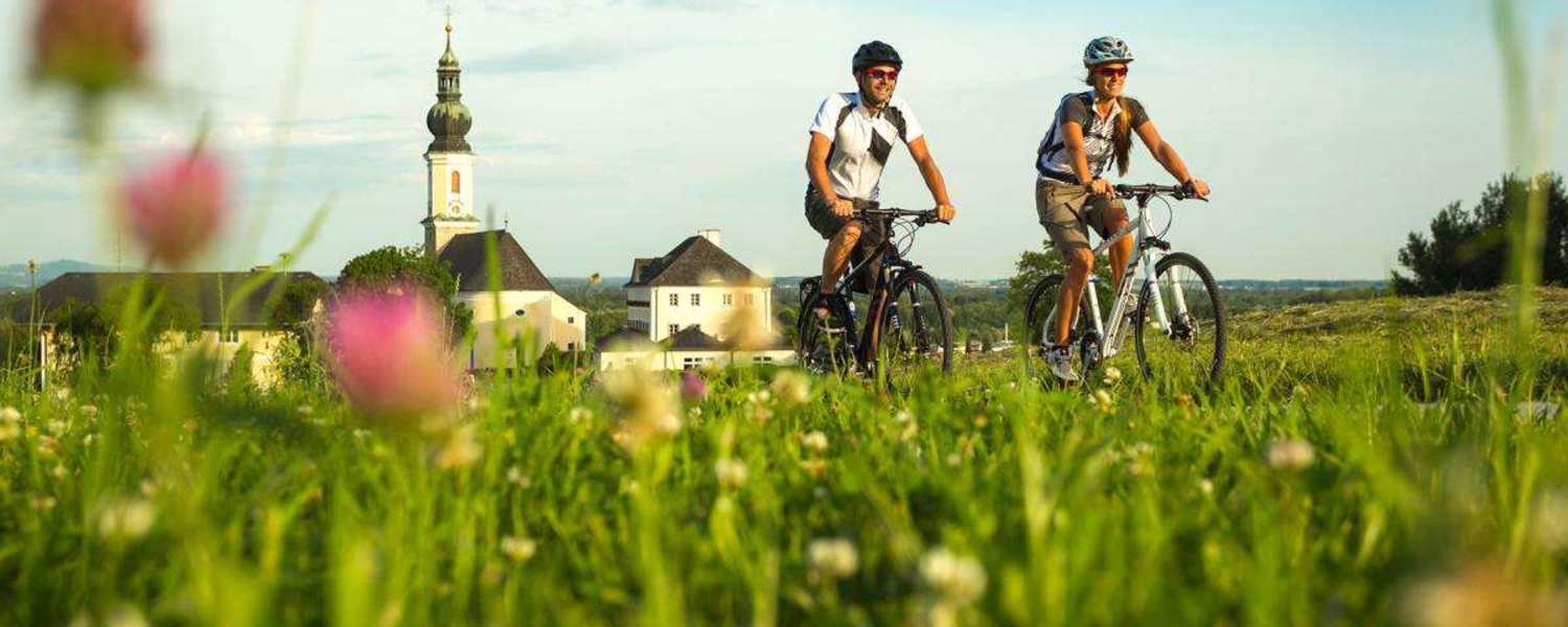 Auf dem Tauernradweg nördlich der Landeshauptstadt Salzburg