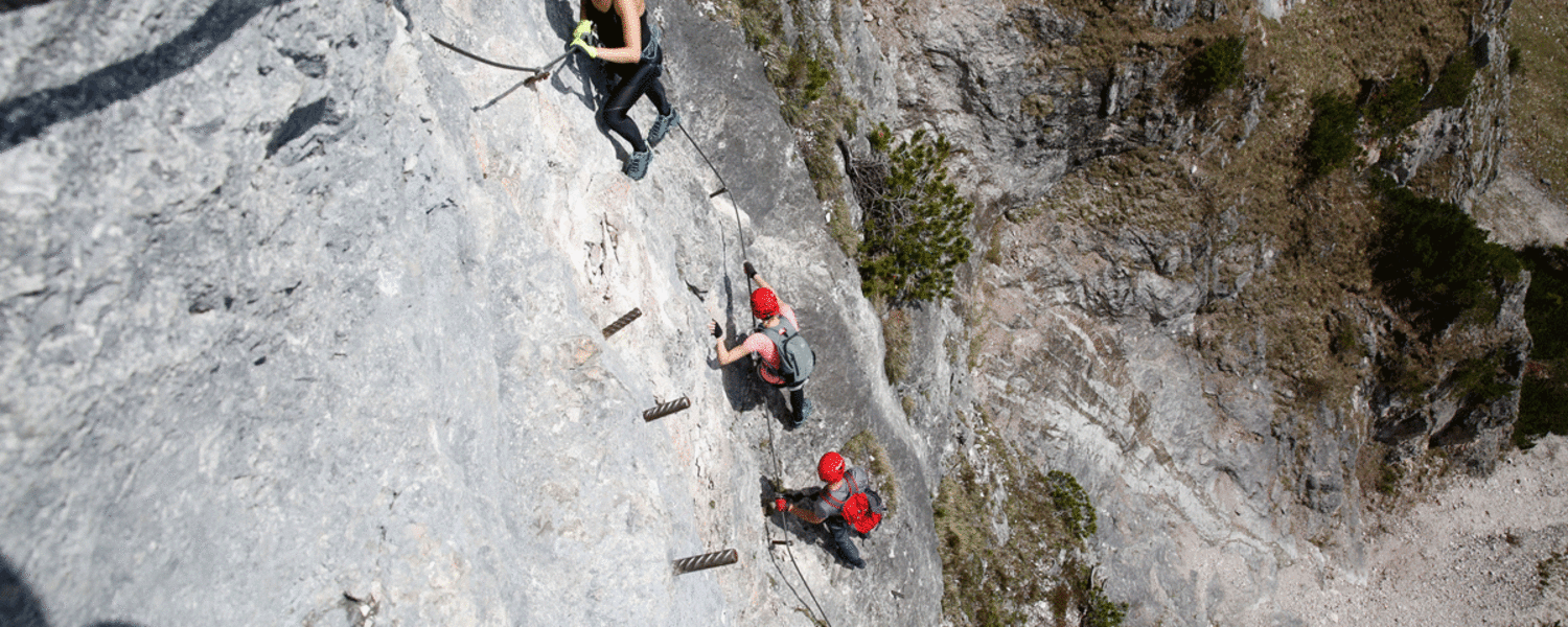 Unterwegs am Siega-Klettersteig in der Silberkarklamm