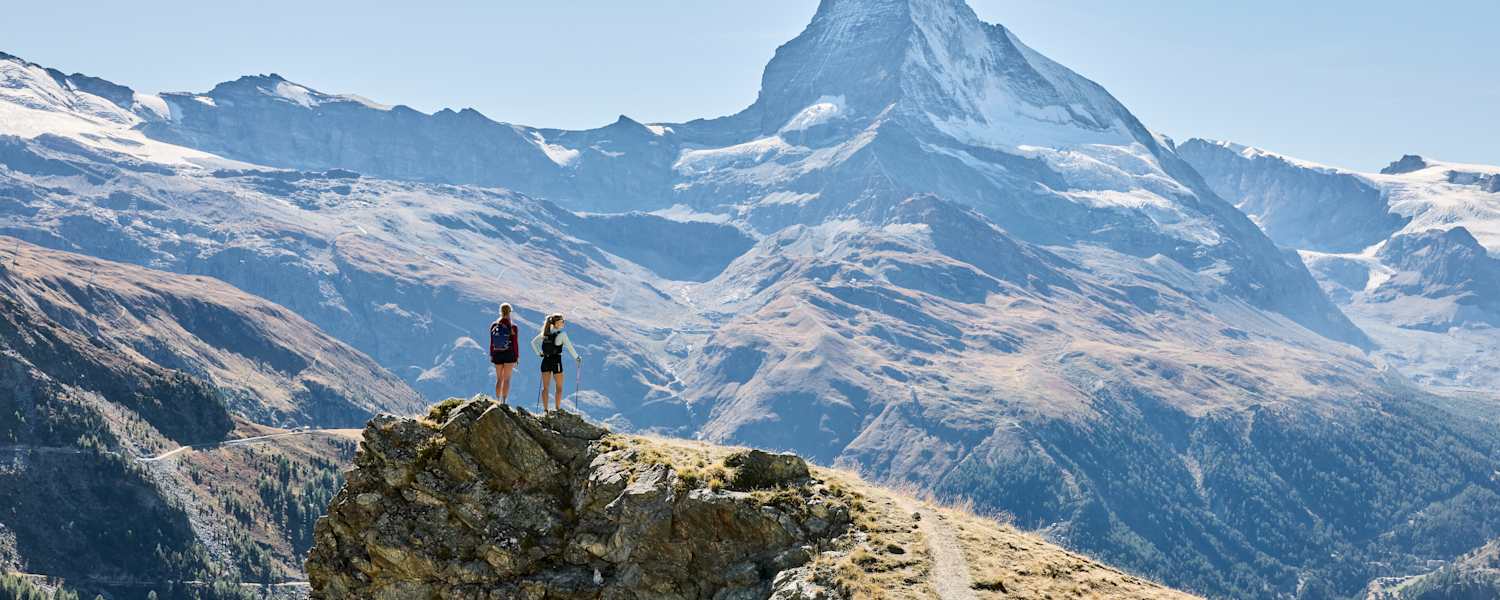 Blick auf das Original: das Matterhorn bei Zermatt in der Schweiz