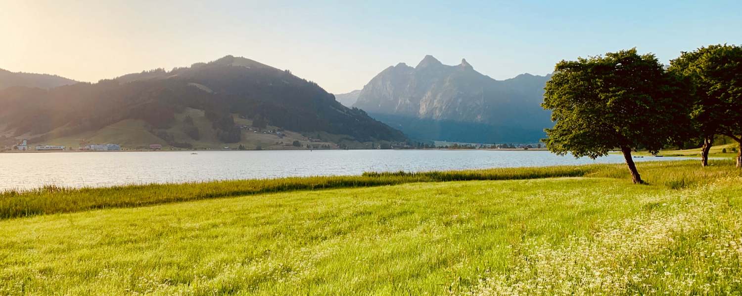 Morgenstimmung am Sihlsee im Kanton Schwyz