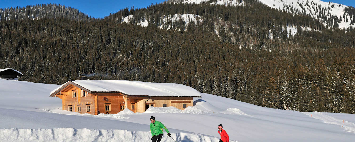 Langläufer auf der Winklmoosalm in Bayern