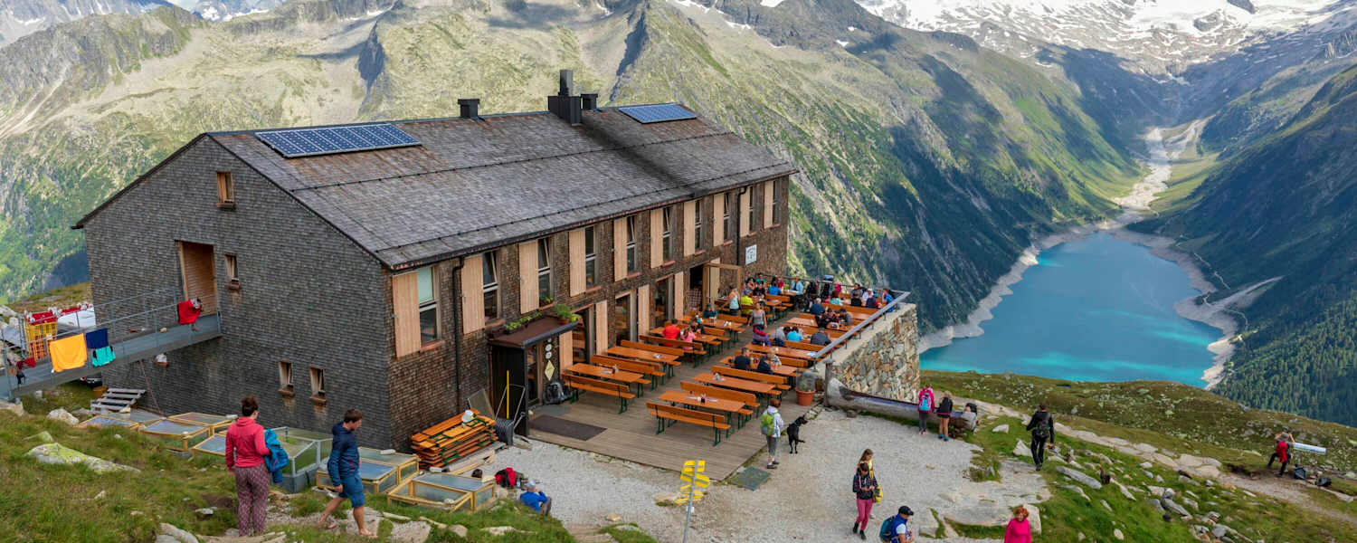 Die Olpererhütte in den Zillertaler Alpen