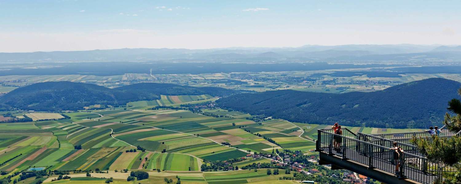 Ausblick vom Gipfelplateau der Hohen Wand in den Gutensteiner Alpen, Niederösterreich