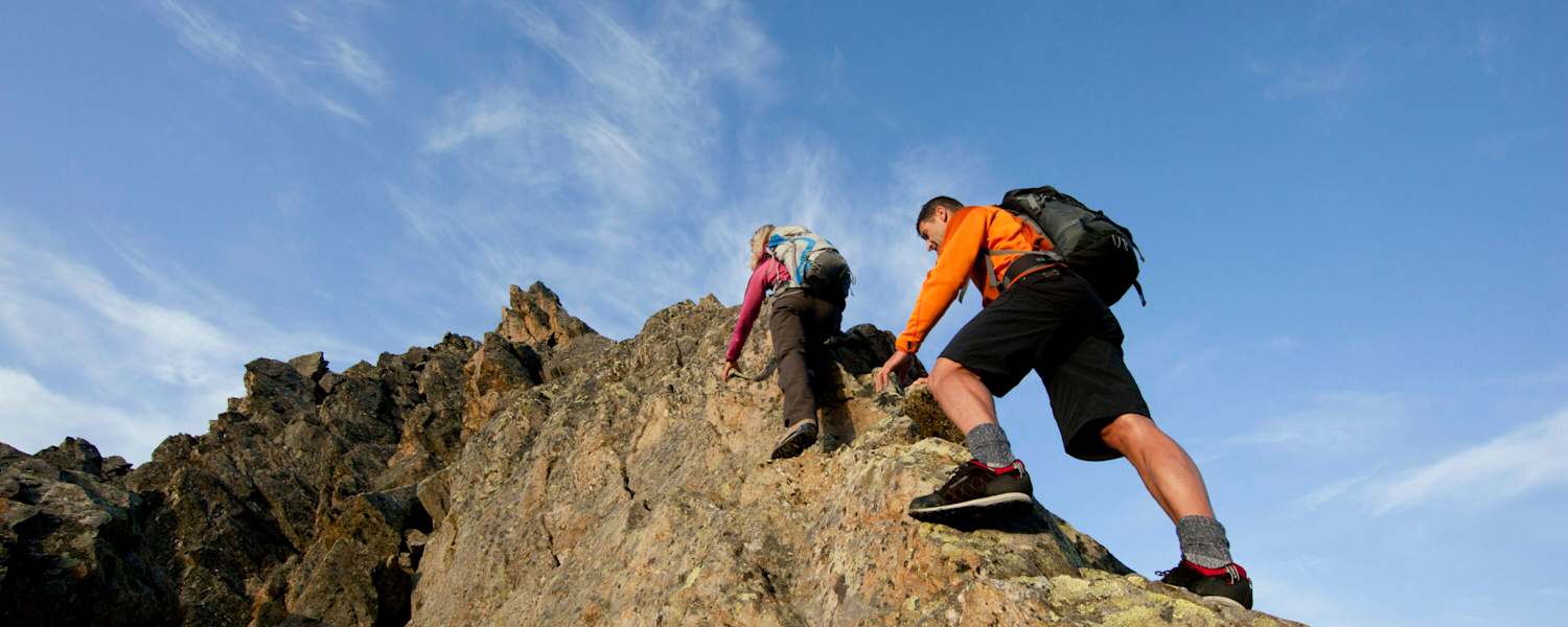 Kletterpassagen überwinden