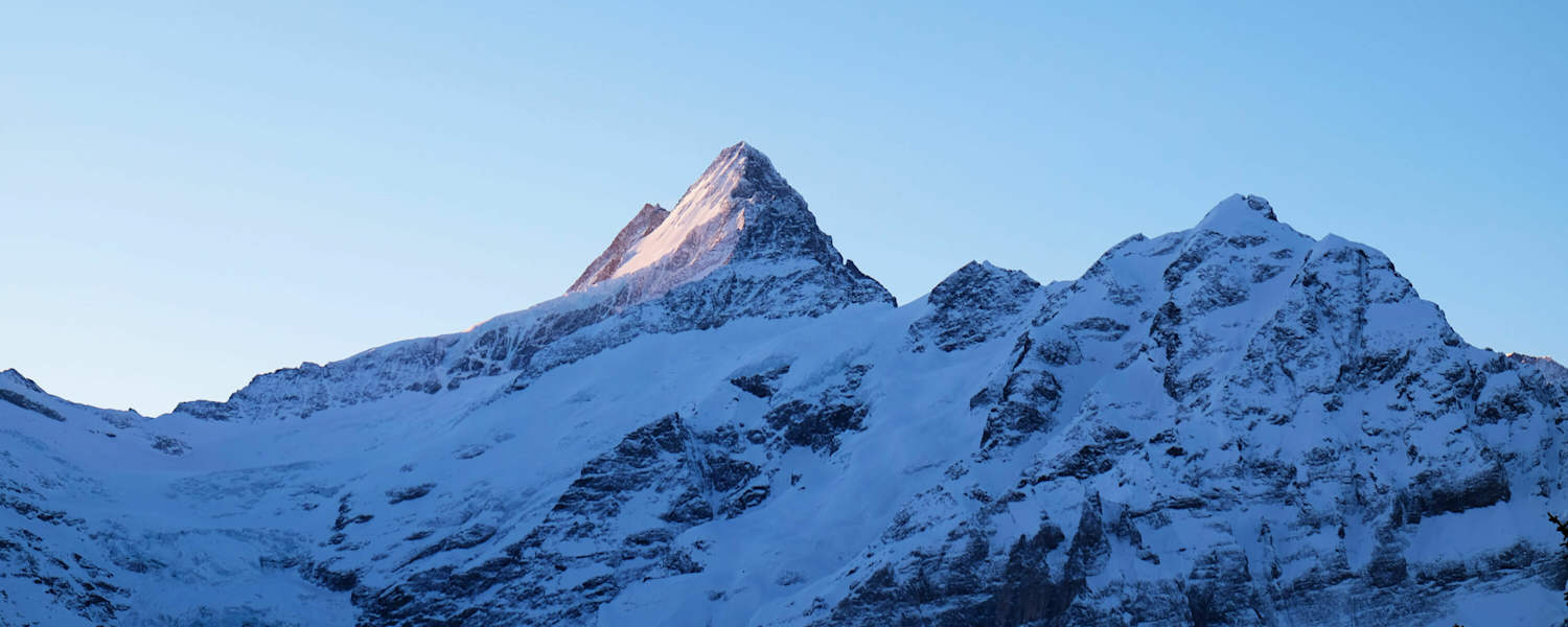 Grindelwald: Blick aufs Schreckhorn in den Berner Alpen