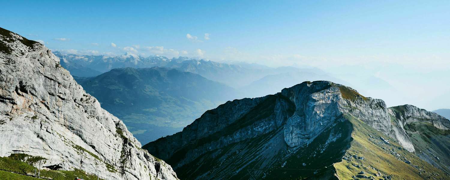 Wandern am Aussichtsberg Pilatus bei Luzern in der Schweiz