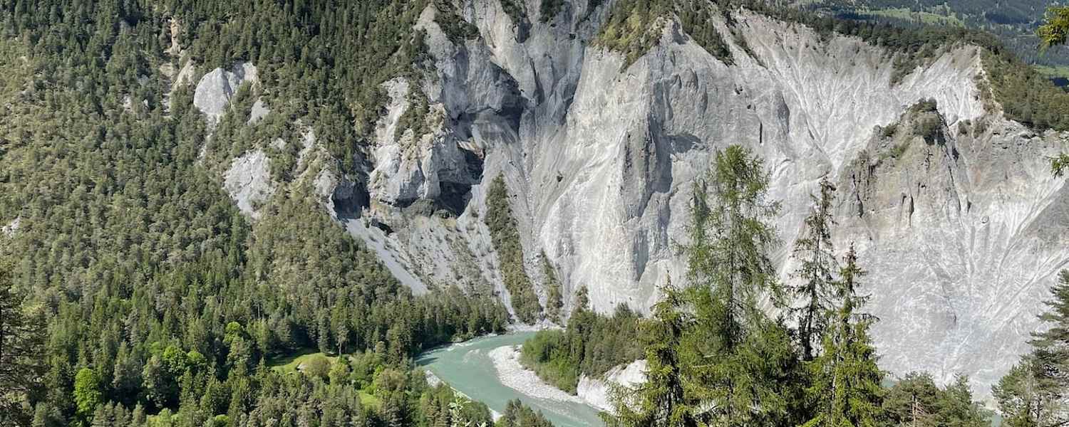 Blick von oben auf die Rheinschlucht