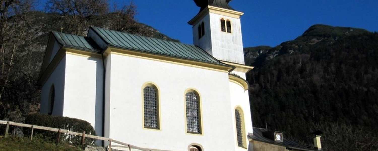 Beim Romedius-Kirchl in Thaur nahe Innsbruck beginnt der Romedius-Pilgerweg.