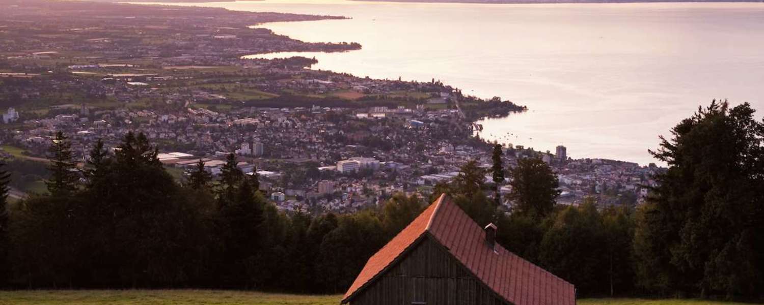 Blick auf Rorschach und den Bodensee in St. Gallen