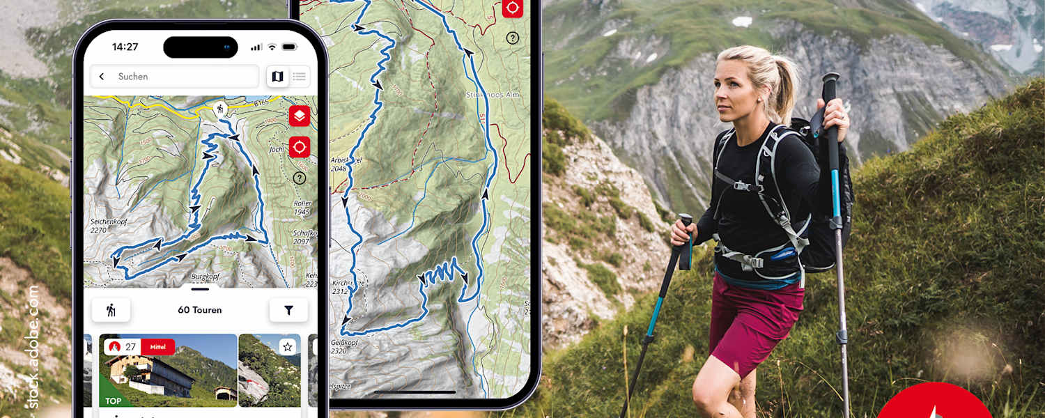 Mit der Rother App bist du zuverlässig und sicher auf den schönsten Touren unterwegs.