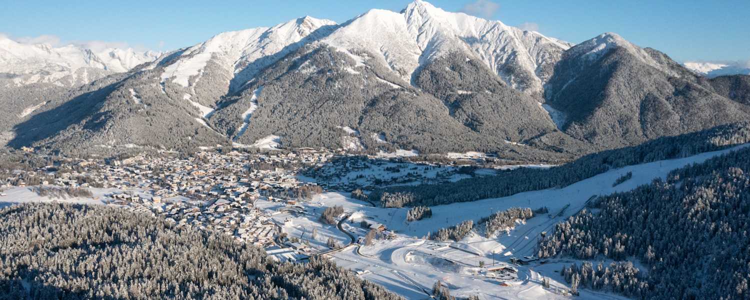 Blick auf Seefeld im Winter