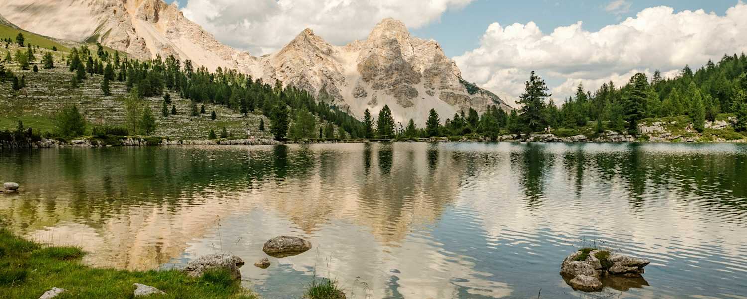 Grünsee ; Antonispitze und Eisengabel ; Naturpark Fanes-Sennes-Prags