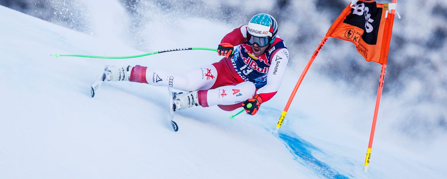 Vincent Kriechmayr auf der Hahnenkamm-Abfahrt 2024 in Kitzbühel