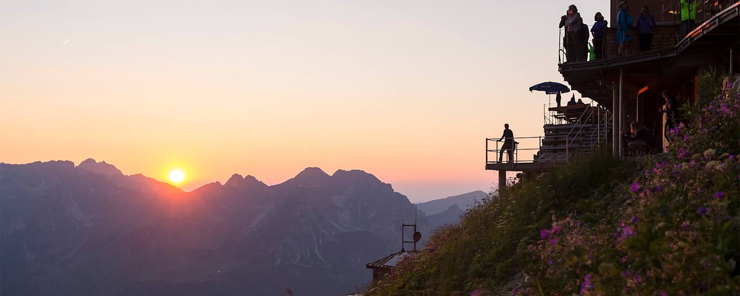 Sonnenuntergang Hütten