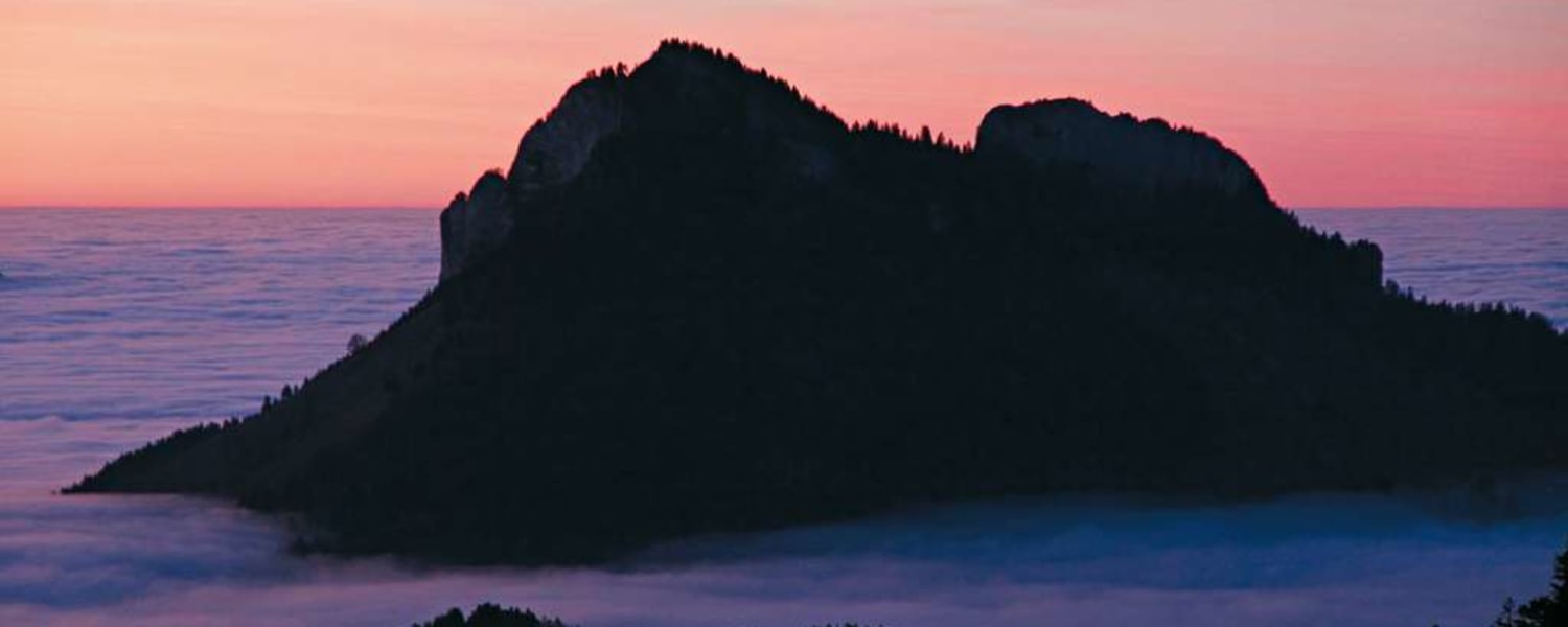 Spätherbstliche Abendstimmung am Spitzstein in den Chiemgauer Alpen
