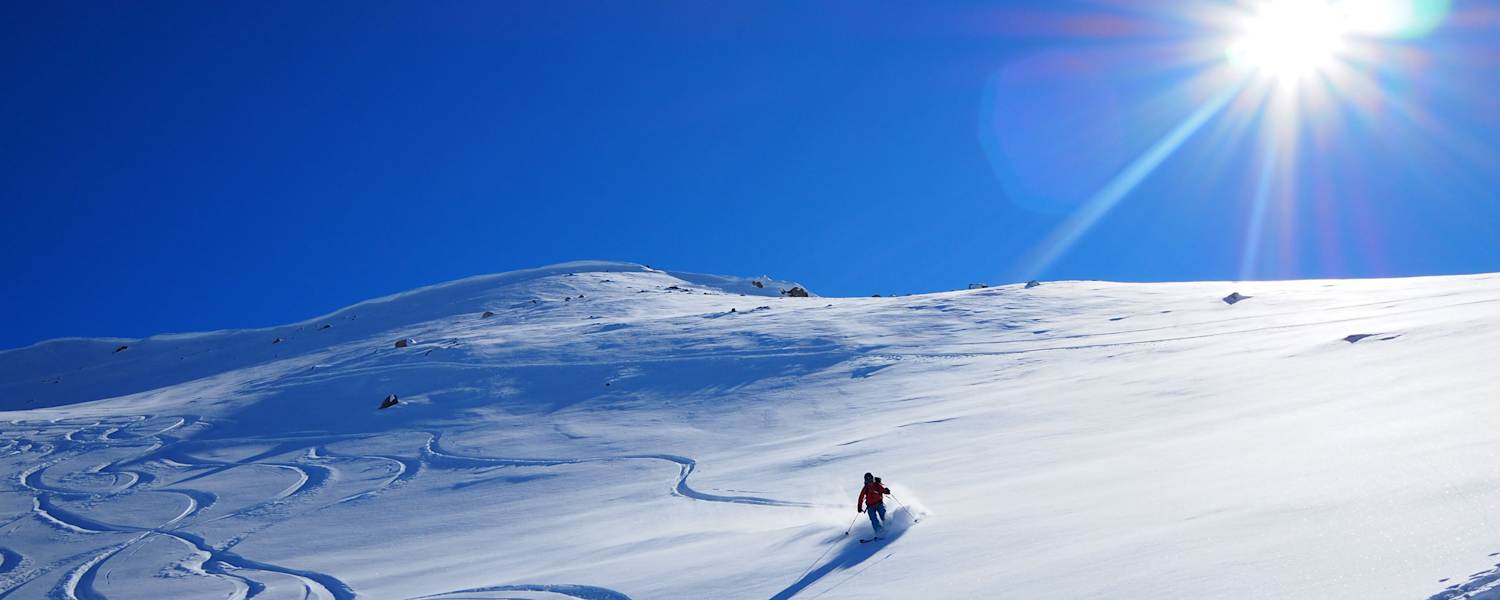 Freeriden im Val Müstair in der Schweiz