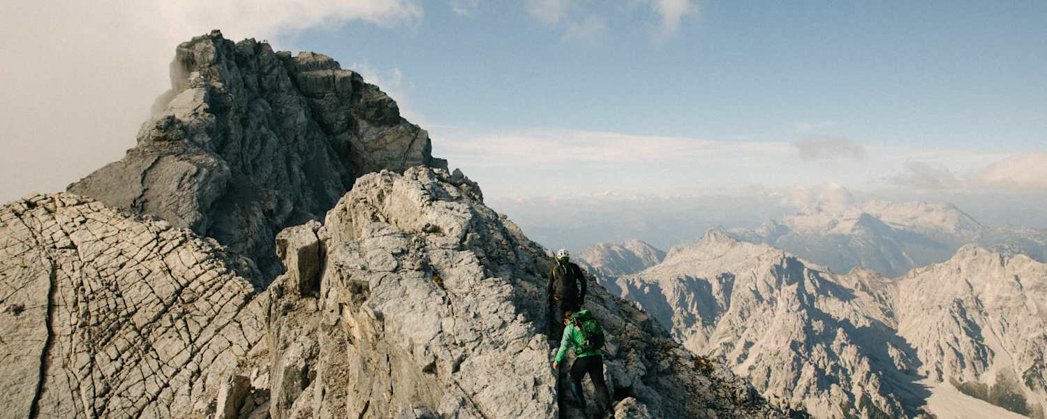 Alex Huber von den Huberbuam am Grat des Watzmanns