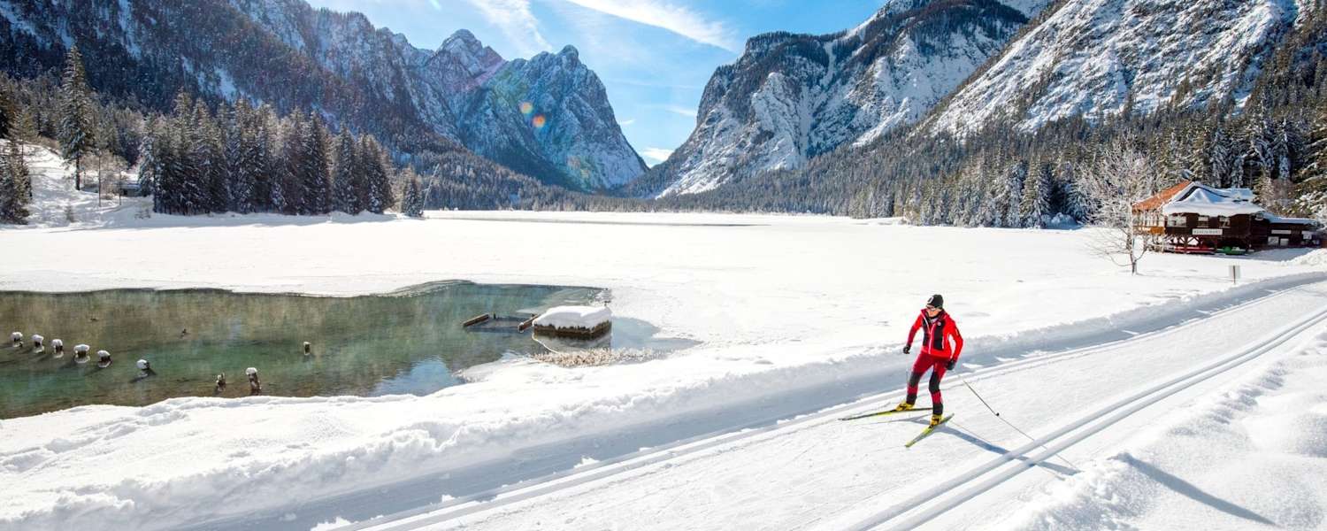 Das winterliche Höhlensteintal und der Toblacher See