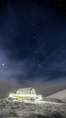 Fleischer-Biwak in der Nacht am Hochschwab