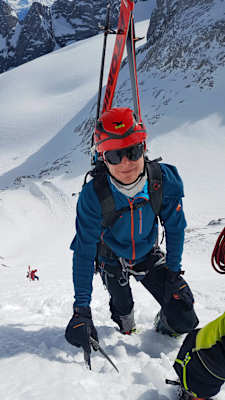 Chris Miller auf Skitour am Torstein im Dachsteingebirge