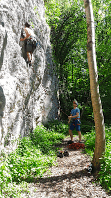 Chris Miller beim Klettern in den Dolomiten in Südtirol