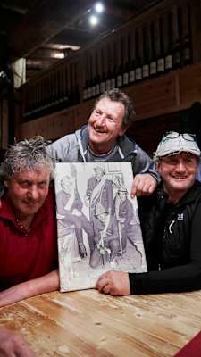 Ernst „Schmatz“, Alfred „Fredl“ und Helmut Eiter im Hexenkessl im Pitztal