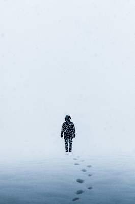 Erschwerte Sicht durch extreme Schneefälle am Hohen Göll