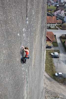 Barbara Zangerl auf der Route „Prinzip der Hoffnung“