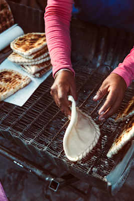Selbst gemachte Tortillas vom Straßengrill