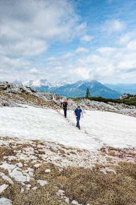 Schneefeldquerung am Weg auf das Warscheneck