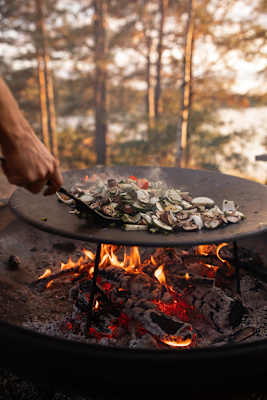 Gekocht wurde auf dem #GOBACKPACK CAMP steht's über offenem Feuer 
