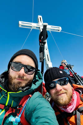 Bergsteiger am Gipfel des Similauns