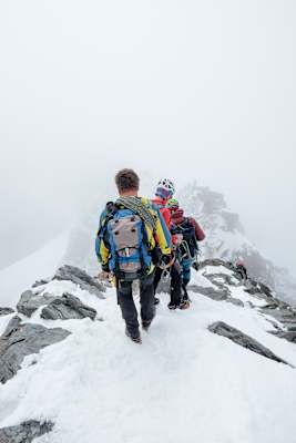 Und dann kam die Wolke - kurz unterhalb des Glockner-Gipfels
