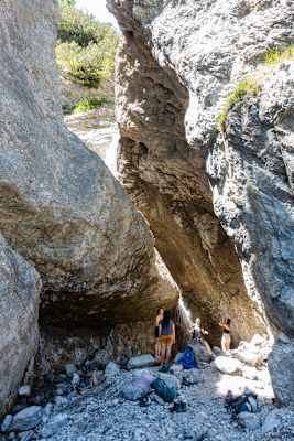 Naturdusche im Gramai Wasserfall