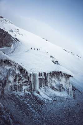 Gletscher auf einem Vulkan in Ecuador