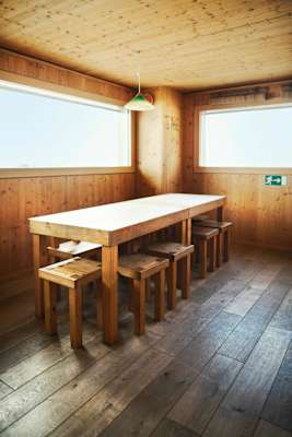 Der Speiseraum der Cabane du Trient.