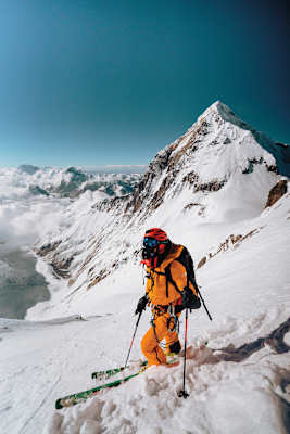 Die Abfahrt des Lhotse Couloir