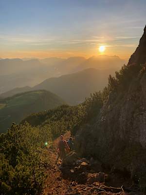 Ein Licht zum Verlieben: Abstieg von der Gratlspitze um circa 6 Uhr