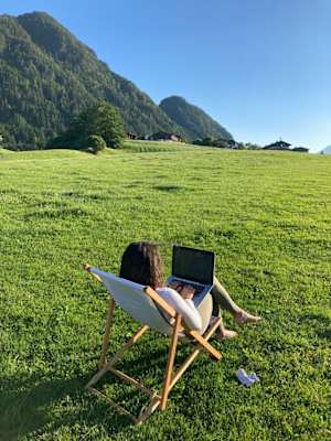 Homeoffice hinter der Unterkunft