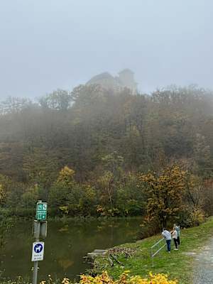 Schaurig-schön: Die nebelverhangene Burg Lockenhaus thront über dem Burgsee