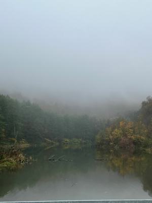 Der nebelverhangene Burgsee von Lockenhaus