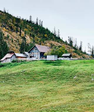 Der Alpengasthof Hütteneckalm liegt auf der Hütteneckalm am östlichen Rand eines Almgebietes oberhalb des Salzkammergut-Ortes Bad Goisern.
