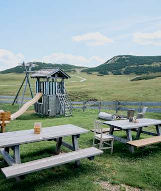 Der Gastgarten der Michlbauerhütte